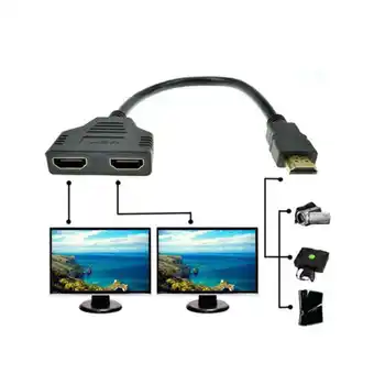 Walmart Bilqis 11.8 inch Male HDMI to 2 Female HDMI Cable offer