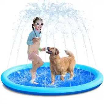 Walmart JOYFY 6ft Sprinkler Mat,Blue,Outdoor Play Mat,Inflatable Summer Water Toys for Boys and Girls offer