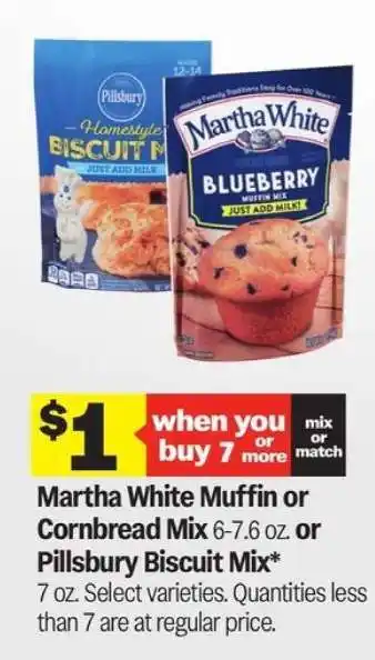 Meijer Martha White Muffin or Cornbread Mix or Pillsbury Biscuit Mix offer