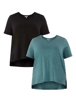 Walmart Terra & Sky Women's Plus Size Step Hem Tee with Short Sleeves, 2-Pack, Sizes 0X-5X offer