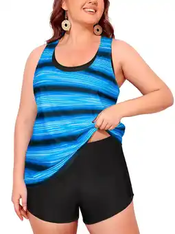 Walmart Rivelino 3 Piece Tankini Swimsuits for Women Plus Size Athletic Bathing Suit Tummy Control Swimwears offer