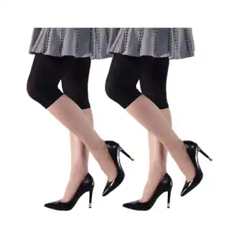 Walmart On the Go Women's Capri Tights (2 Pair Pack, Black, Size XL - Previously Q) offer