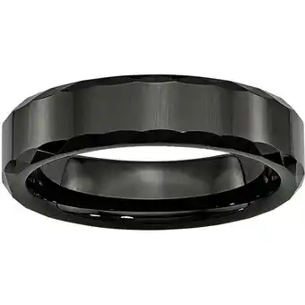 Walmart Ceramic Black Faceted and Beveled Edge 6mm Polished Band offer