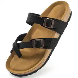 Walmart Ecetana Flat Sandals for Women Open Toe Summer Slide Sandals Double Strap Slip On Women's Sandals offer