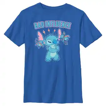Walmart Boy's Lilo & Stitch Bad Influence Graphic Tee Royal Blue Large offer