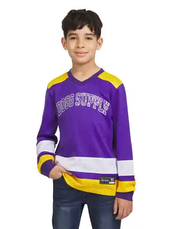 Walmart Dogg Supply by Snoop Dogg Boys' Long Sleeve V-Neck Mesh Hockey Jersey, Sizes 4-18 offer