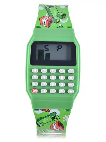Walmart Minecraft Unisex Child Watch with Plastic Strap Color Green (MIN4177WM) offer