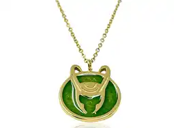 Walmart Marvel Studios: Loki Helmet Necklace + Women Loki Helmet Symbol Pendant Necklace - Chain 25.5 cm offer