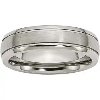 Walmart Titanium Grooved Edge 6mm Brushed and Polished Band offer
