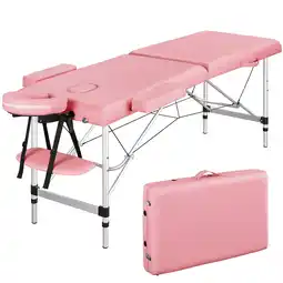 Walmart SmileMart 3 Section Adjustable Aluminum Massage Table with Headrest & Armrest, 84, Black offer
