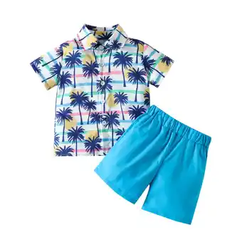 Walmart Toddler Boys Casual Short Sleeve Tree Floral Prints T Shirt Tops Shorts Child Kids Gentleman Outfits offer