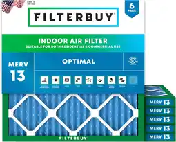 Walmart Filterbuy 18x18x1 MERV 13 Pleated HVAC AC Furnace Air Filters (6-Pack) offer