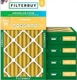 Walmart Filterbuy 16x25x4 MERV 11 Pleated HVAC AC Furnace Air Filters (5-Pack) offer