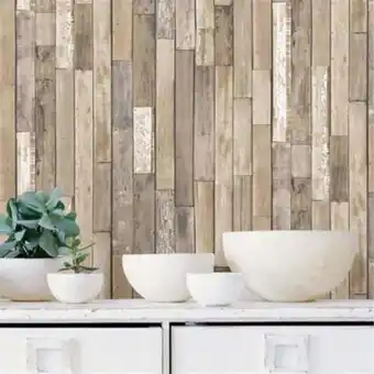 Walmart InHome NH3057 20.5 in. x 16.5 ft. Weathered Plank Barn Peel & Stick Wallpaper offer