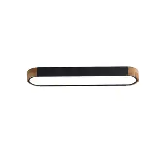 Walmart Farmhouse Wood Long Oval Dimmable LED Flush Mount - 37 3000k/6000k Black/6000K offer