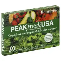 Walmart PEAKfresh USA Produce Bags with Twist Ties, 10 Re-Usable Bags offer