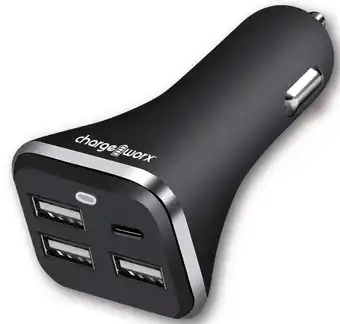 Walmart Chargeworx 4-Port USB Car Charger - Black offer
