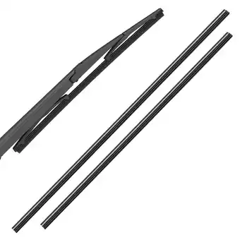 Walmart Askfic Wiper stripe 2pcs Silicone Wiper Blade Refills 24/26 Black + Adhesive Strips 25.59X0.39X0.31 offer