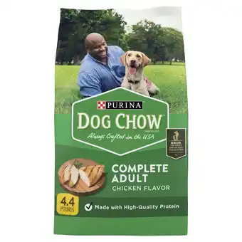 Walmart Purina Dog Chow Chicken Flavor Dry Dog Food Complete Adult, 4.4 lb Bag offer