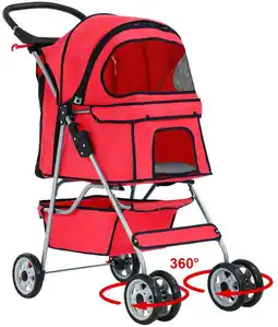 Walmart Bestpet 4 Wheels Pet stroller for Cats and Dogs, Folding, Black offer