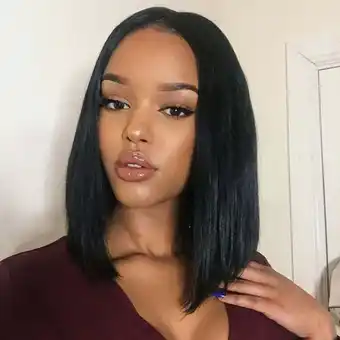 Walmart Bob Style Human Fiber Hair Wig Brazilian Wig Short Hair Cover offer