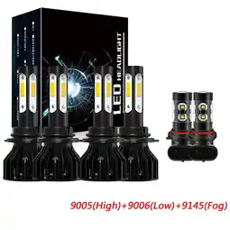 Walmart OBNDVU For Jeep Commander 2006-2010 LED Headlight 9005 High+9006 Low+9145 Fog Light 6pcs offer