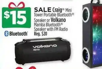 Dollar General Craig Mini Tower Portable Bluetooth Speaker Or Volkano Mamba Bluetooth Speaker With Fm Radio offer