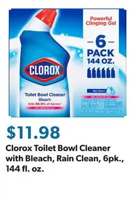 Sam's Club Clorox Toilet Bowl Cleaner with Bleach, Rain Clean, 6pk., 144 fl. oz offer