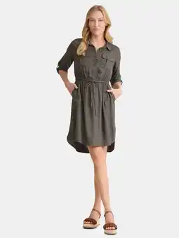 Walmart Time and Tru Women’s Soft Chambray Utility Shirt Dress, Sizes XS-XXXL offer