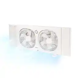 Walmart Comfort Zone 9 Dual Window Fan with 180 Rotating Fans, Removable Bug Screen offer