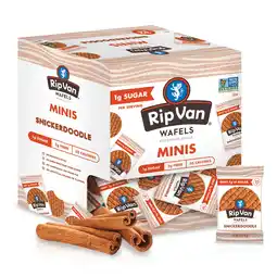 Walmart Rip Van Wafels Snickerdoodle Mini Stroopwafels Baked, Low Carb, Non-GMO, Keto, Low Sugar, 32 Pack offer