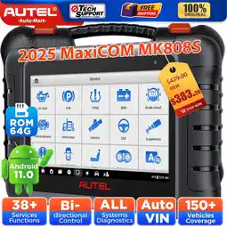 Walmart Autel Scanner MaxiCOM MK808S,38+ Service,FCA Autoauth,Injector Coding,Function as MX900 offer