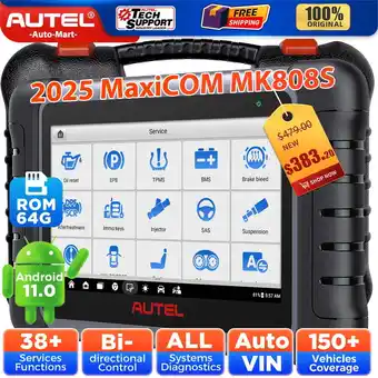Walmart Autel Scanner MaxiCOM MK808S,38+ Service,FCA Autoauth,Injector Coding,Function as MX900 offer