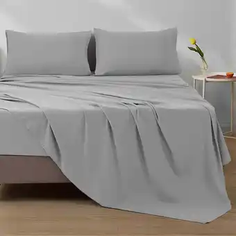 Walmart HOMES PERCEPTION Cotton Jersey Knit Bed Sheet Set, 3-Piece, 1800 Thread Count, Twin Size, Gray offer