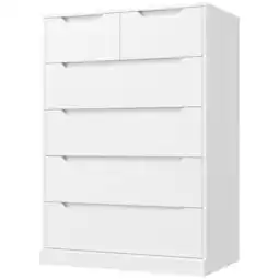 Walmart White Dresser, Lofka 6 Drawer Dresser, Tall Dresser with Anti-Tripping, for Bedroom offer