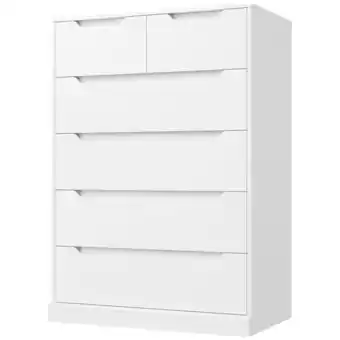 Walmart White Dresser, Lofka 6 Drawer Dresser, Tall Dresser with Anti-Tripping, for Bedroom offer