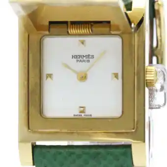 Walmart Pre-Owned HERMES Medor Gold Plated Leather Quartz Ladies Watch ME1.201 BF572344 (Good) offer