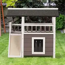 Walmart Pefilos Wooden Pet Dog House Outdoor and Indoor,Feral with Stairs for Dogs offer