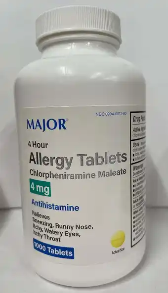 Walmart Major Chlorpheniramine Maleate Allergy Tablets, 4 mg, 1000 Count offer