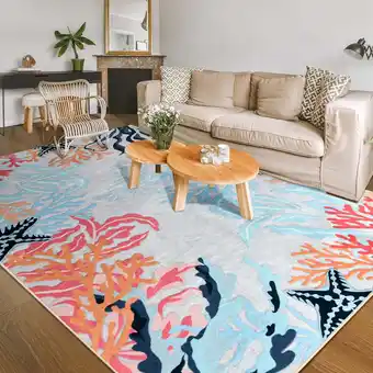 Walmart Softlife Cute Coastal, Nautical & Beach Coral Starfish Area Rug,5' x 8',Beige offer
