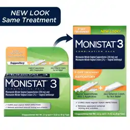 Walmart Monistat 3 Day Yeast Infection Treatment, 3 Miconazole Suppository Inserts & External Itch Cream offer