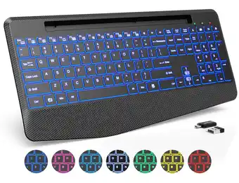 Walmart Wagpak RGB Lighting Wireless Ergonomic Keyboards,with Wrist Rest, Black offer