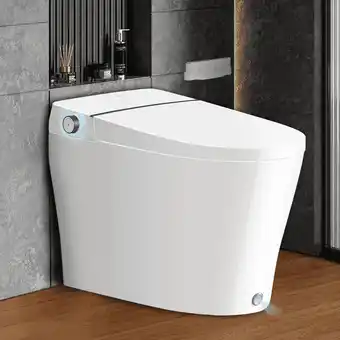 Walmart EPLO Smart Toilet Bidet Tankless, Auto Open/Close Lid, Elongated Dual Flush One-Piece Toilet offer