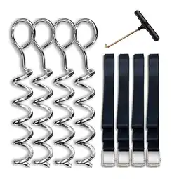 Walmart Lerpwige 4Pcs Trampoline Stakes Spirals Ground Anchors for Trampolines Swings Garden offer