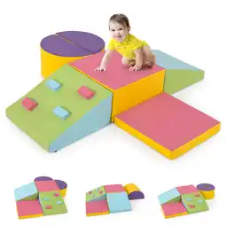 Walmart Costway 6 PCS Foam Climbing Blocks Lightweight Soft Climbing Indoor Set Gift for Babies offer