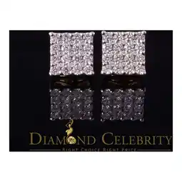 Walmart Diamond Celebrity's Men's/Womens 925 Silver Yellow 1.00ct VVS 'D' Moissanite Square Stud Earrings offer