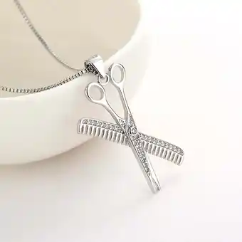 Walmart Sterling Silver Hair Stylist Necklace with Swarovski Crystals offer