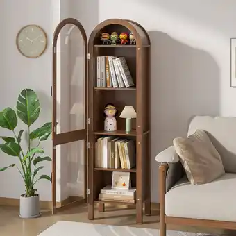 Walmart Tall Arched Storage Display Cabinet, Arched Pantry Cabinet with Doors, Acrylic Glass Doors offer