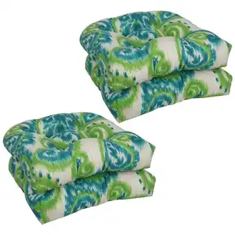Walmart Blazing Needles 93184-4CH-OD-122 19 in. U-Shaped Dining Chair Cushions, Sorista Teal - Set of 4 offer