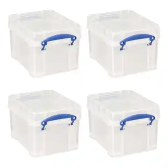 Walmart Really Useful Box 3 Liter Snap Lid Bins for Music Storage, Clear (4 Pack) offer
